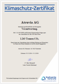 Atruvia AG Klimaschutzzertifikat Erdgas Prognose 2024